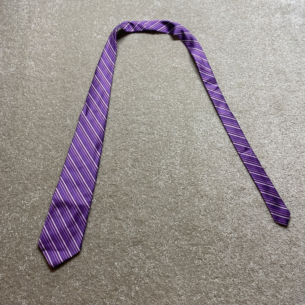 Brooks Brothers Necktie Mens OS Purple Striped 346 Pure Silk Classic Tie